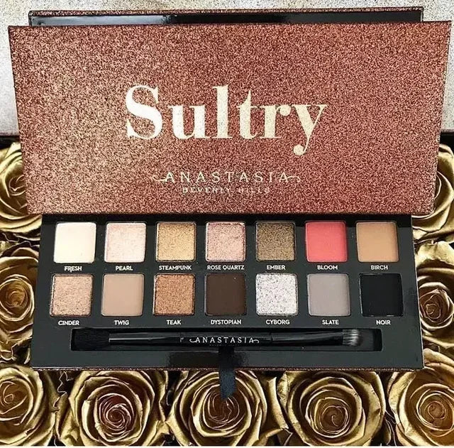 Kit Paleta de Sombras Anastasia, Paleta de Maquiagem, Hollywood, 7 Cores, Brilho Nu, Jackie Aina, 14 Cores