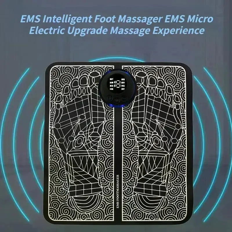 Almofada massageadora elétrica para pés EMS, estimulação muscular elétrica, massageador para pés, carregamento USB, portátil