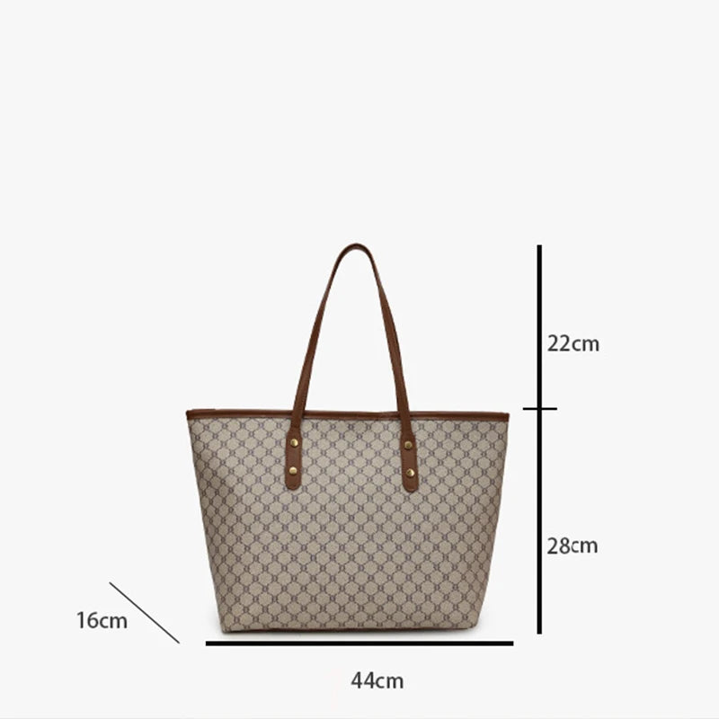 Bolsa de ombro de grande capacidade Bolsa de couro PU feminina para deslocamento e uso casual Bolsa versátil