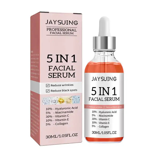 5 em 1 desbotar linhas finas endurecimento rosto soro hidratante brilho vitamina c ácido hialurônico soro facial encolher poros cuidados com a pele